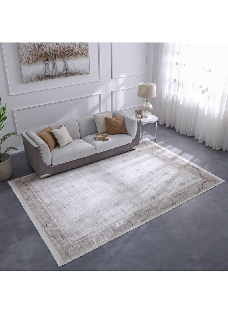 DANUBE HOME Pearl Artsilk Rug  Polyester Area Rug Floor Covering L300xW200cm-Cream & Multi 231300472164  - Image 4