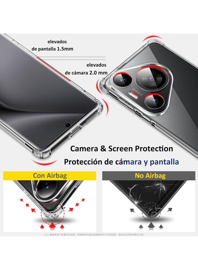 Case Soft Silicone Clear Phone Cover For Huawei Pura 80 Ultra Four Corner Anti Fall Protect Bumper - Image 2