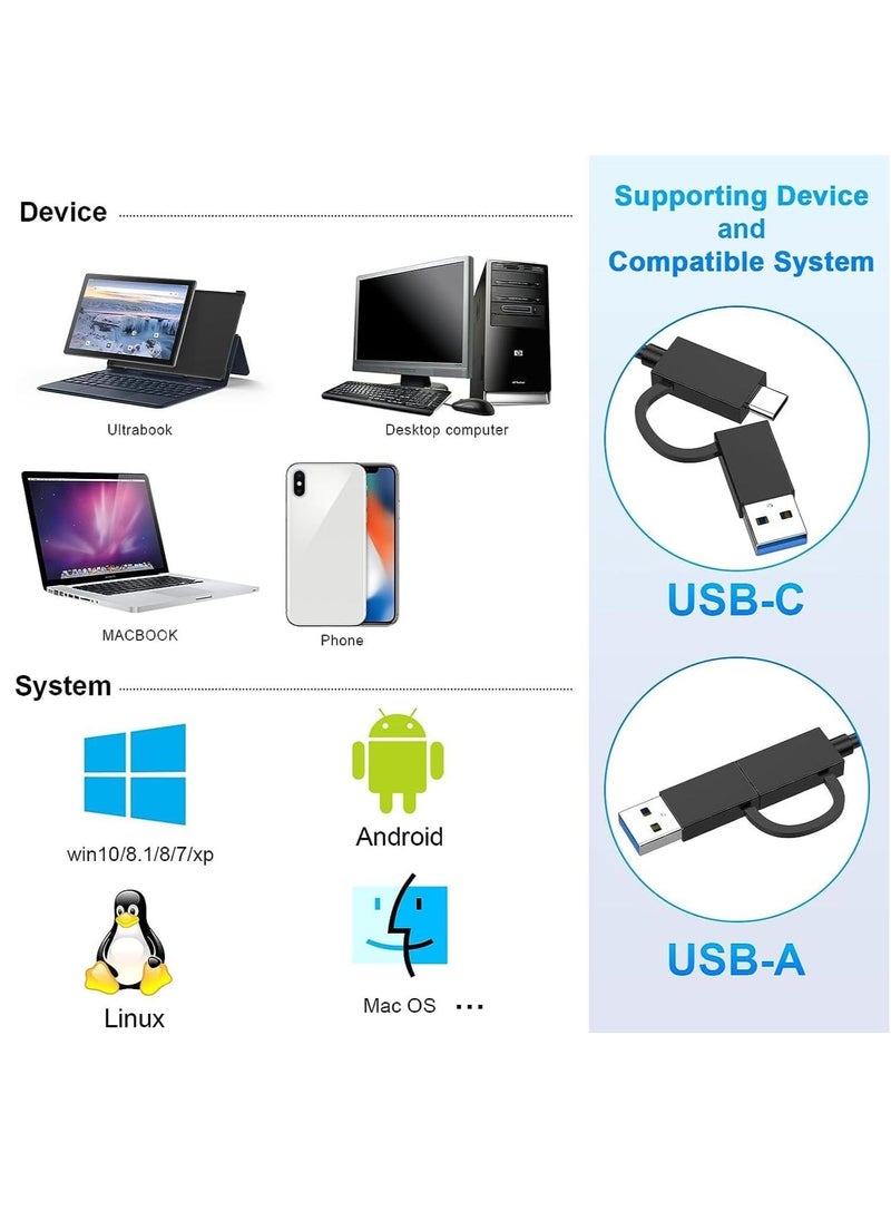 Generic - 5-IN-1 XQD Card Reader USB C(10Gbps), SD/TF Dual-Slot Multiport External Card Reader USB Hub Compatible for Type-C Laptop, Support Windows/Mac OS/Android - Image 1