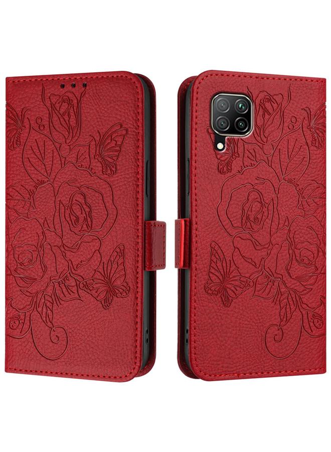 S-TOP Case For Huawei P40 Lite / nova 6 SE Embossed Rose RFID Anti-theft Leather Phone Case - Image 2