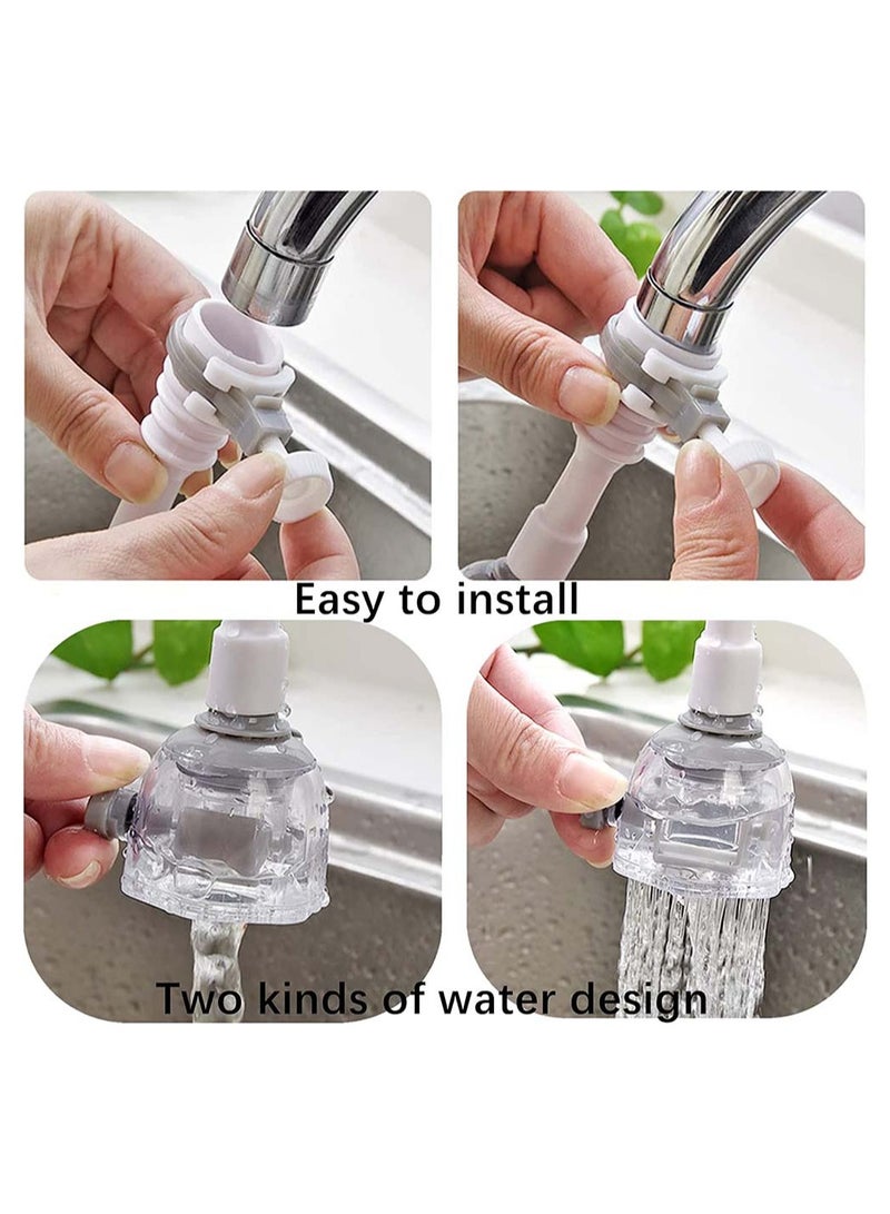 SOLARAE Faucet Nozzle Rotary Water Saving Kitchen Tap Anti Splash Spout Extension Extender Hose Aerator Filter Sprayer Sink Attachment Economizer Bathroom Household 4Pcs - Image 5