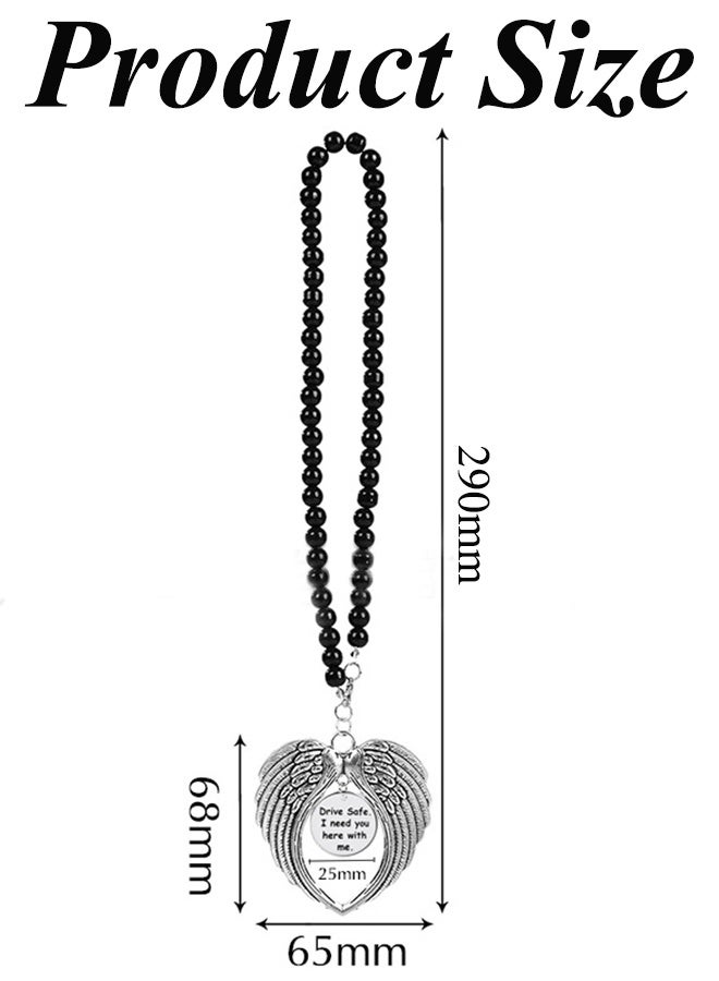 سلسلة مفاتيح سيارة مرآة الرؤية الخلفية ديكور هدايا عيد ميلاد للحبيب والزوج سلسلة مفاتيح الحب هدايا عيد الحب للزوجة والصديقة هدية الذكرى السنوية "قيادة آمنة أحتاجك هنا معي" مرآة الرؤية الخلفية بيدانت - Image 3