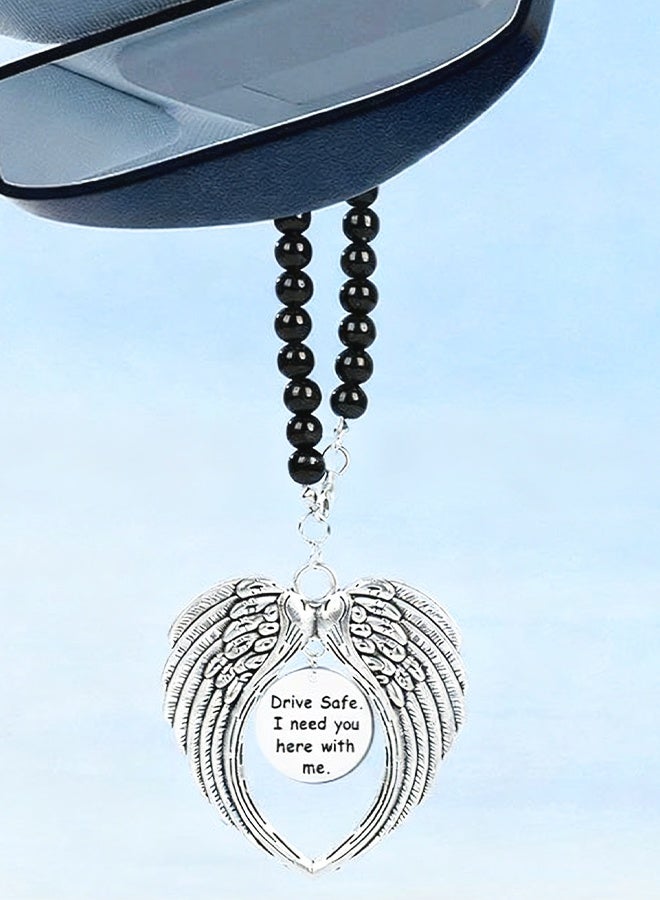 سلسلة مفاتيح سيارة مرآة الرؤية الخلفية ديكور هدايا عيد ميلاد للحبيب والزوج سلسلة مفاتيح الحب هدايا عيد الحب للزوجة والصديقة هدية الذكرى السنوية "قيادة آمنة أحتاجك هنا معي" مرآة الرؤية الخلفية بيدانت - Image 1