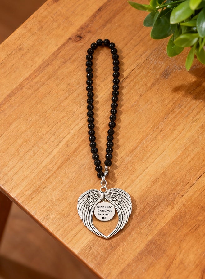 سلسلة مفاتيح سيارة مرآة الرؤية الخلفية ديكور هدايا عيد ميلاد للحبيب والزوج سلسلة مفاتيح الحب هدايا عيد الحب للزوجة والصديقة هدية الذكرى السنوية "قيادة آمنة أحتاجك هنا معي" مرآة الرؤية الخلفية بيدانت - Image 4