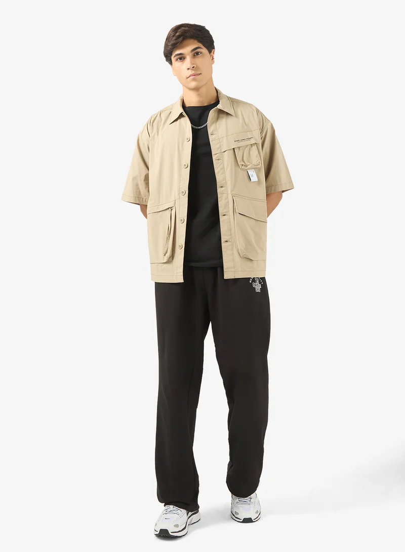 Seventy Five Basics Graphic Print Open Hem Joggers