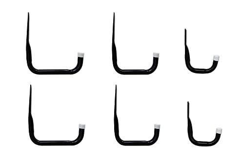 Shepherd Hardware 8088E Heavy Duty Steel Garage Storage/Assorted Utility Hooks, 6 Pack, black - Image 1