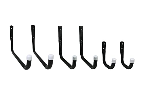 Shepherd Hardware 8088E Heavy Duty Steel Garage Storage/Assorted Utility Hooks, 6 Pack, black - Image 2