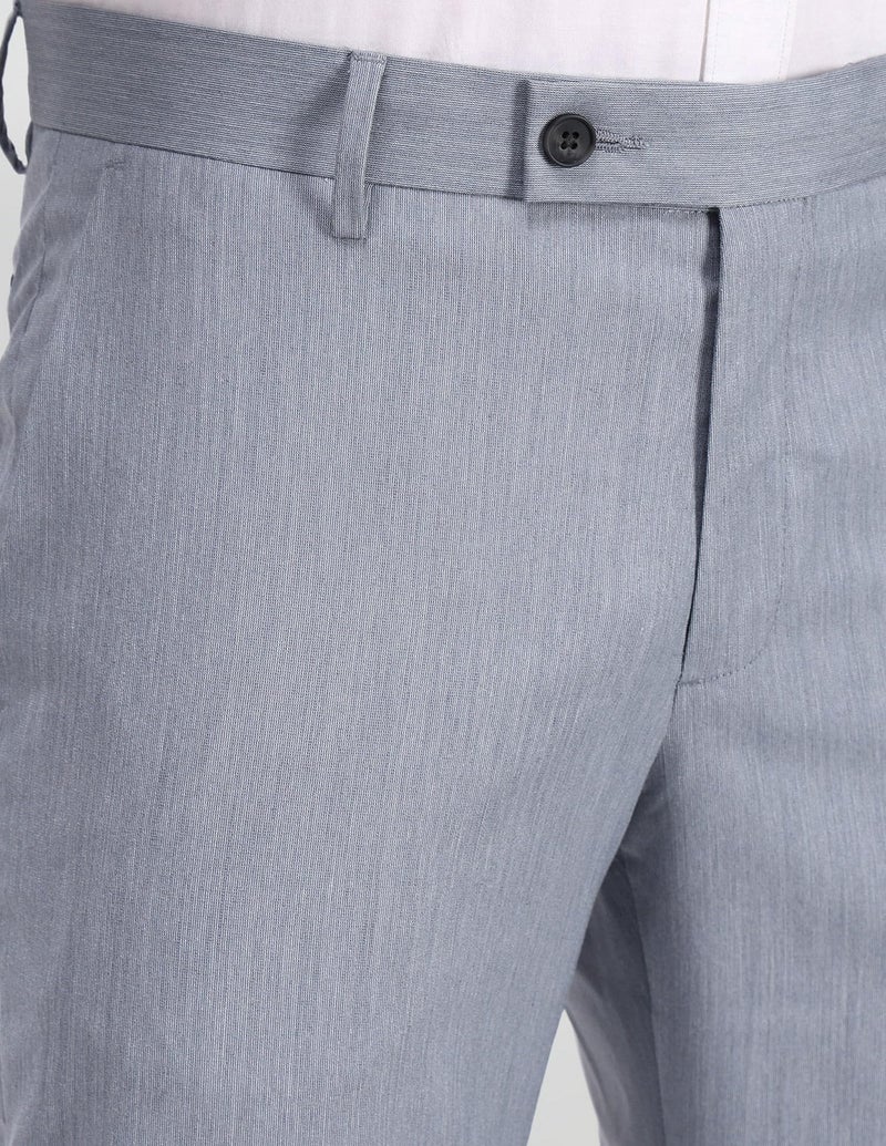 Arrow Men Tapered fit Polyester SolidMid-Rise waistTrousers(ARAEOTR1619_Grey_34) - Image 4