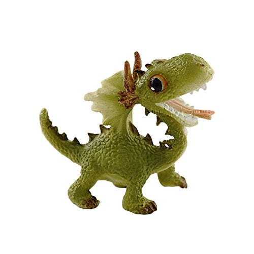 Top Collection Miniature Fairy Garden and Terrarium Statue Mini Dragon Green - Image 1