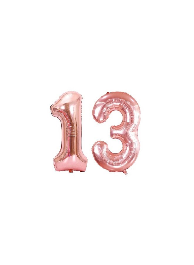 FI - FLICK IN 48 pcs 13th Birthday Decoration for Girls Number 13 Foil Balloon Arch Garland Kit for Birth Day Sash for Princess Party Happy 13th Birthday Decoration (Pack of 48, Gold & Pink) - Image 5