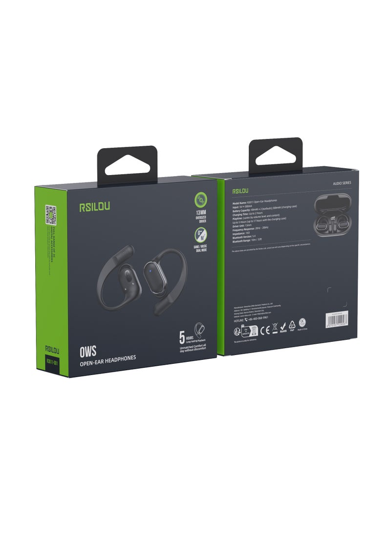 rsilou - OW04U OWS wireless  Bluetooth Earbuds, fast charging, longest battery life, and faster charging, comfortable for long-term wearing, dual modes, digital display - Image 1