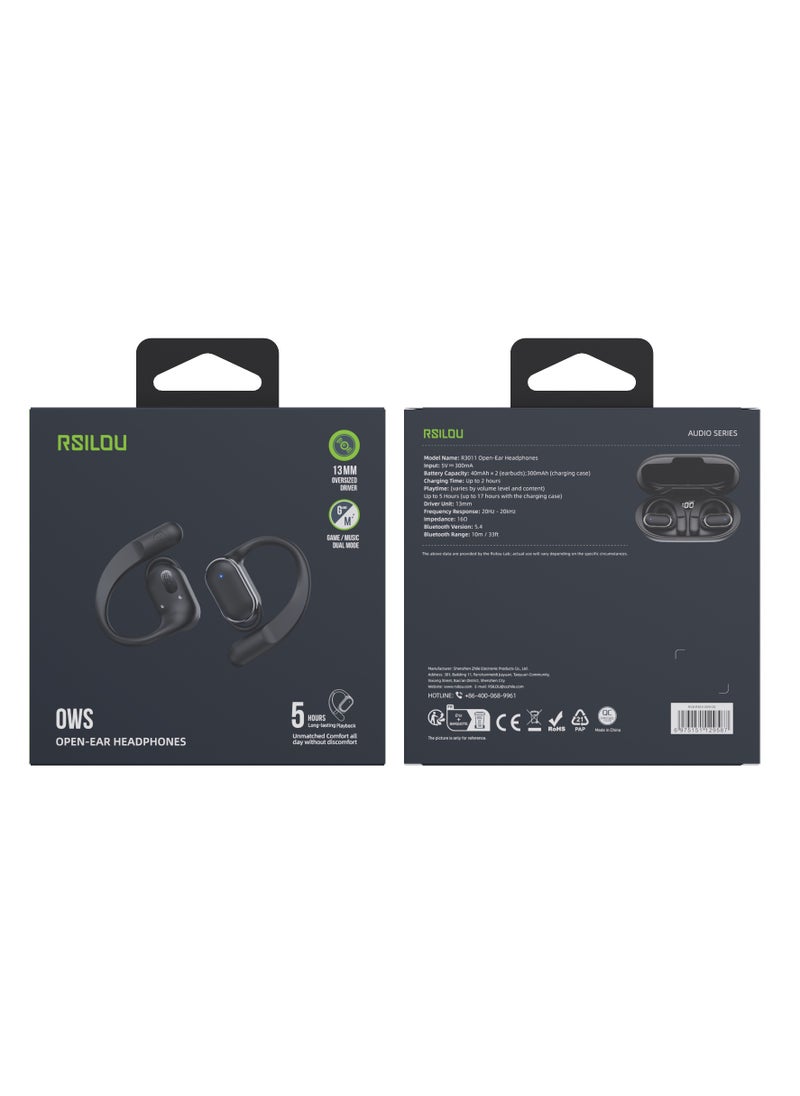 rsilou - OW04U OWS wireless  Bluetooth Earbuds, fast charging, longest battery life, and faster charging, comfortable for long-term wearing, dual modes, digital display - Image 1