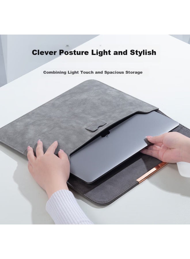 Womt Invisible Notebook Laptop Sleeve 13.6/14 Inch Storage Bag Protective Cover Pu Leather Compatible With Apple Macbook, Lenovo, Hp, Huawei, Asus, Dell Thin And Light Laptops - Image 4