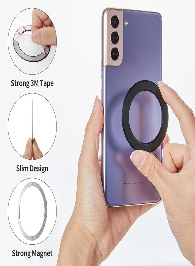 Sinjimoru for MagSafe Sticker, Magnetic Ring for Phone Case, Adaptor for MagSafe, 1000g Magnet Strength, Wireless Charging, M-Ring Plate Black - Image 3
