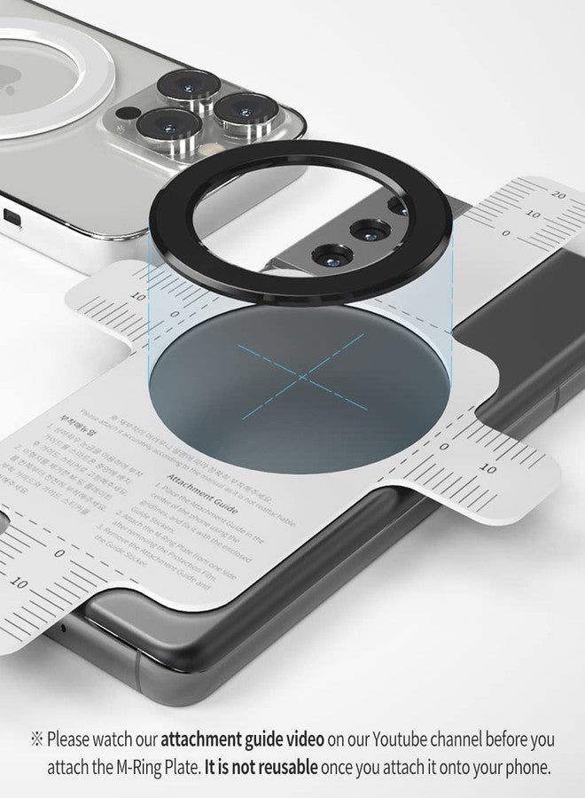 Sinjimoru for MagSafe Sticker, Magnetic Ring for Phone Case, Adaptor for MagSafe, 1000g Magnet Strength, Wireless Charging, M-Ring Plate Black - Image 5