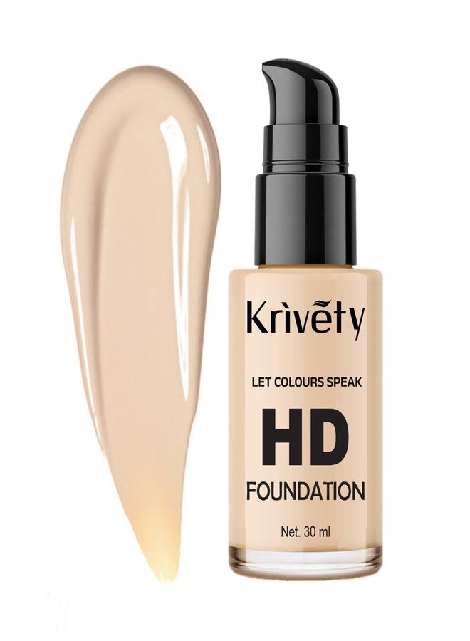 KRIVETY let colours speak Liquid Foundation (With Pump), Toffee Foundation 30ML - Image 1