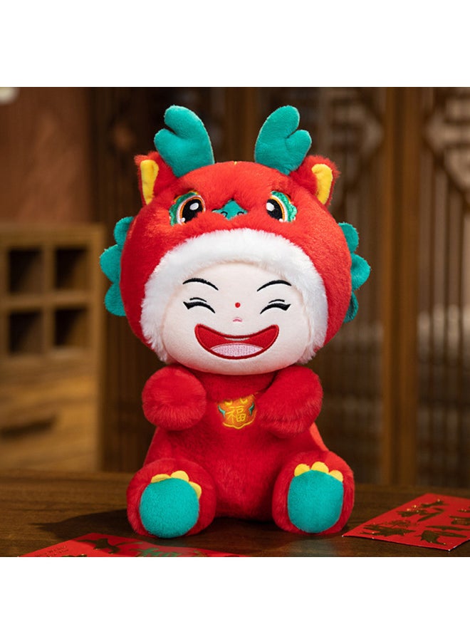 Dragon Year Mascot Fulongwa Plush Toy Doll Red Envelope Pendant Doll Zodiac Year Gift Logo-Specifications:25cm One Fulong Baby Boy Weighs 0.135kg  - Image 1
