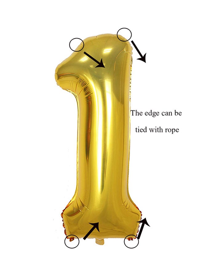 Qualatex Number 1 Shaped Decorative Party Balloon 32inch - Image 2