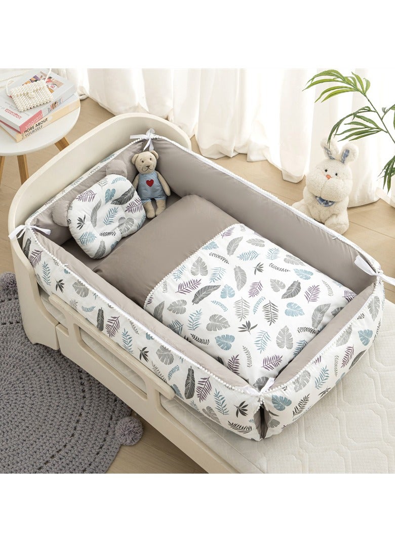 XiuWoo 4 Pack Portable Baby Nest, Adjustable Cozy Baby Lounger Nest, Reversible Baby Crib, Breathable Baby Sleeper, Sleeper in Bed with Baby Pillow, Baby Quilt - Image 1