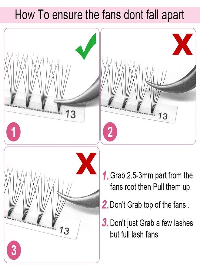 PRO LASHBEAUTY Premade Volume Eyelash Extensions 6D-C-0.07-10 Short Stem Premade Fans Eyelash Extensions 9 to 20 mm Volume Lash Extensions .07 .10 Pre made Lash Fans C D Curl (6D-C-0.07,10mm) - Image 5