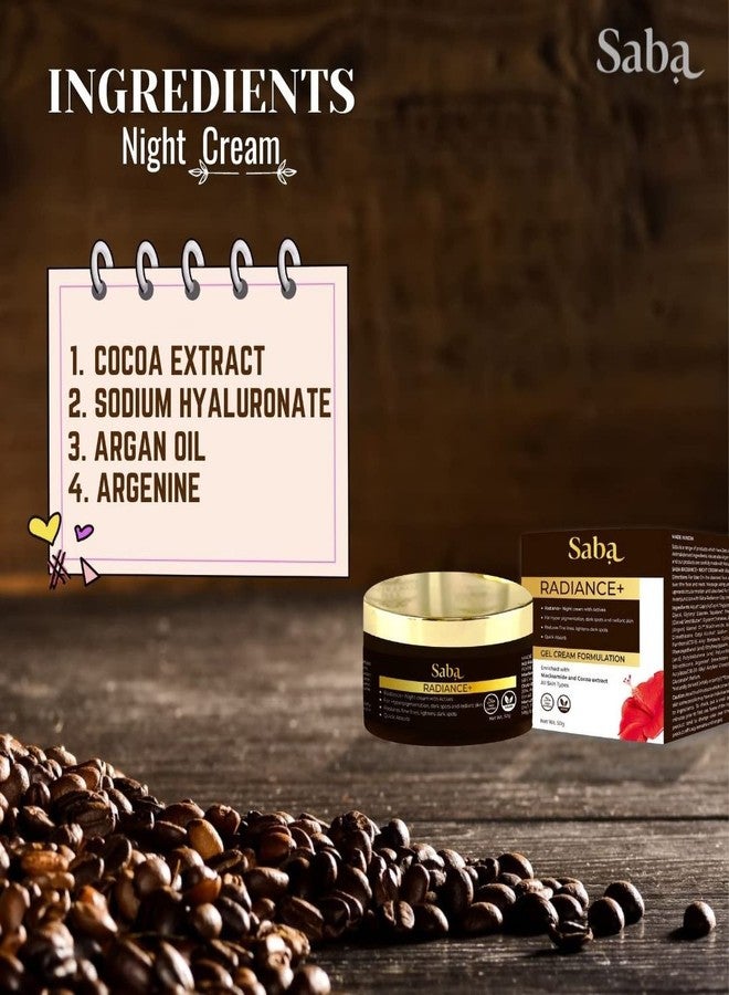 Saba Kombucha Saba Radiance+ Night Gel Cream with Niacinamide, Cocoa Extract & Actives | 50g - Image 4