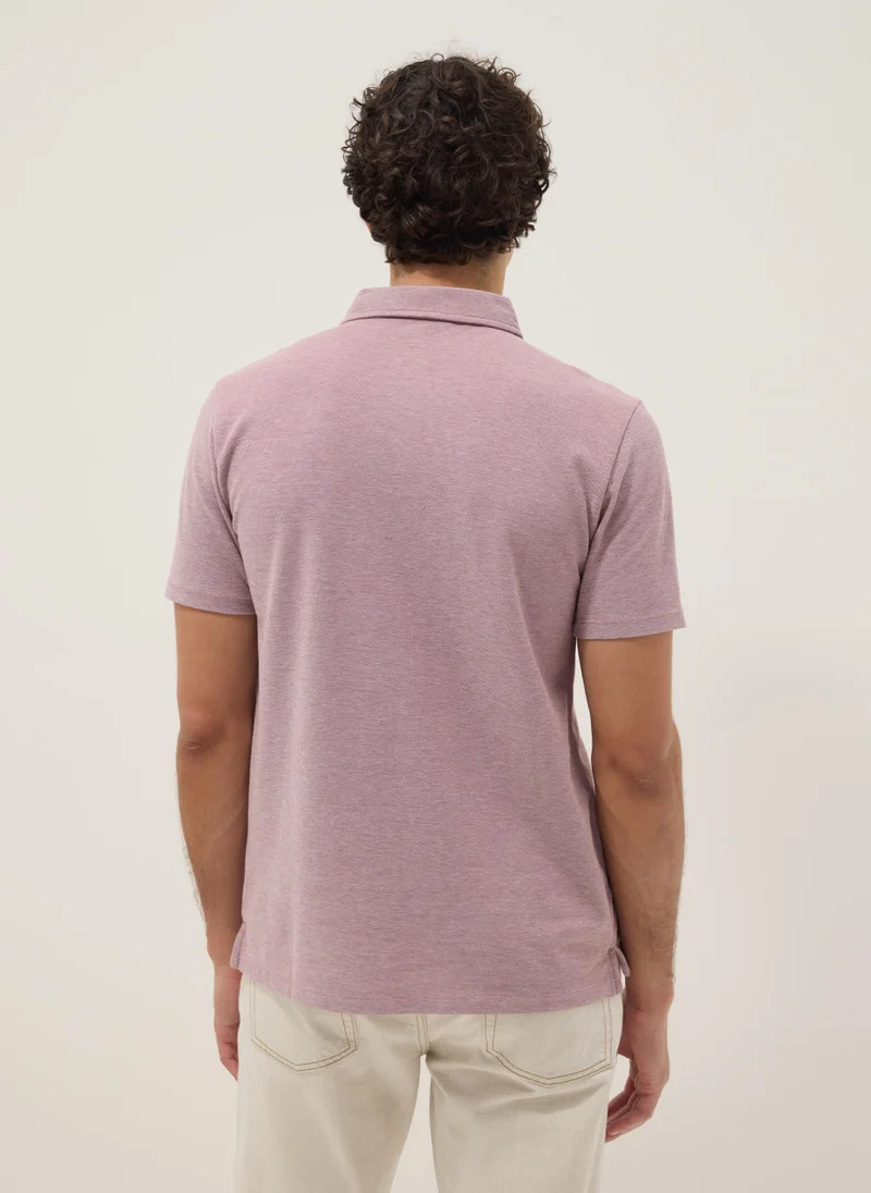 Ovs  OVS Pink Short-Sleeve Polo Shirt In Pure Cotton for Men | Best Price UAE