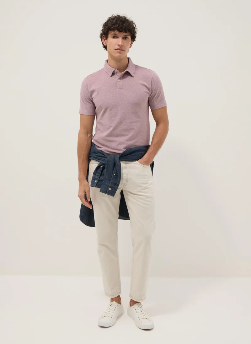 Ovs  OVS Pink Short-Sleeve Polo Shirt In Pure Cotton for Men | Best Price UAE