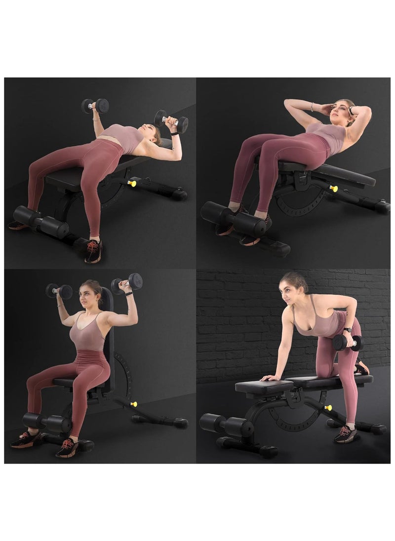 Generic Adjustable Heavy Duty Weight Bench for Home Gym Full Body Workout, Black  - Image 3
