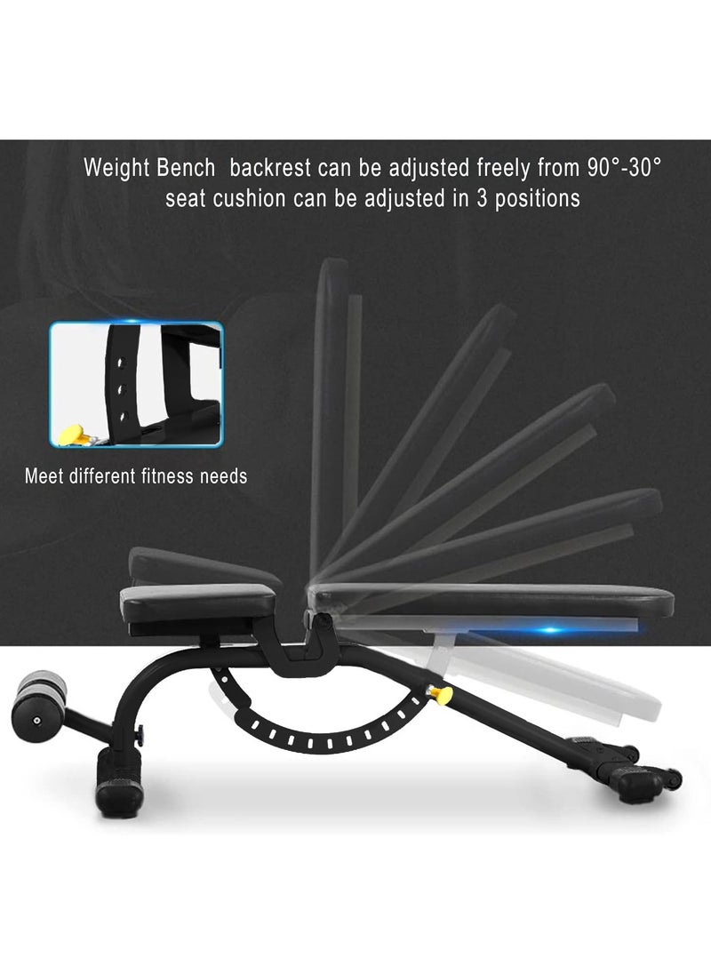 Generic Adjustable Heavy Duty Weight Bench for Home Gym Full Body Workout, Black  - Image 5