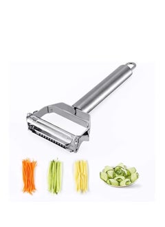Generic Peeler Stainless Steel Cutter Slicer for Carrot Potato Melon Gadget Vegetable Fruit Steel Peeler Double Sided Blade Multi-functional Vegetable Cutter and Fruit Slicer Dual Blade for Kitchen  - Image 1