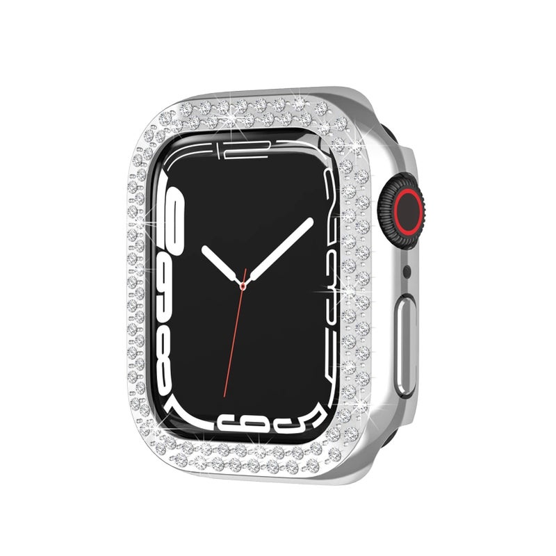 Diamond Bumper Protective Case Compatible with Apple Watch 7 41mm Silver - Image 2