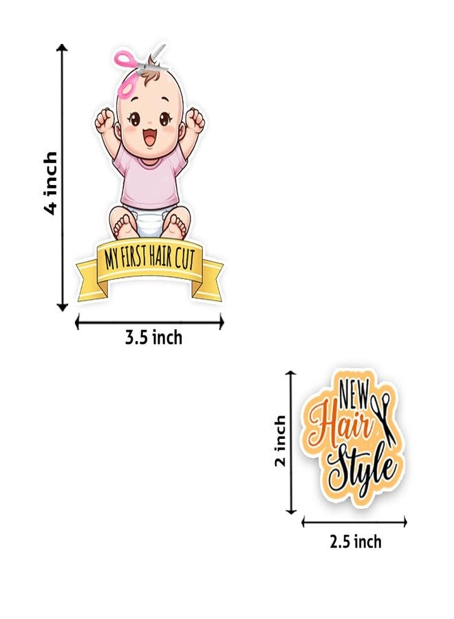 Suruchi Strokes Mundan Ceremony Cake Topper Set | My First Hair Cut Ceremony Decoration for Baby Girl (For Baby Girl) - Image 2