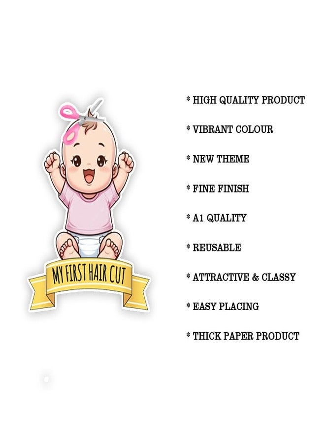 Suruchi Strokes Mundan Ceremony Cake Topper Set | My First Hair Cut Ceremony Decoration for Baby Girl (For Baby Girl) - Image 5