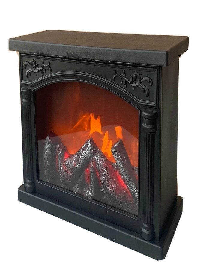 Miraya Fireplace LED Flame Effect Simulation Lamp for Home Decoration and Indoor Decorations Black Wooden - Image 1