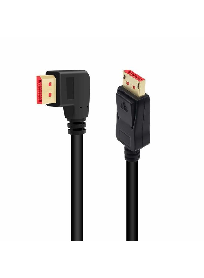 BolAAzuL كابل Displayport 1.4 بزاوية 90 درجة 4K/144Hz، كابل Display Port بزاوية 8K/60Hz DP 1.4 من ذكر إلى ذكر بطول 1.8م FreeSync G-Sync - Image 1