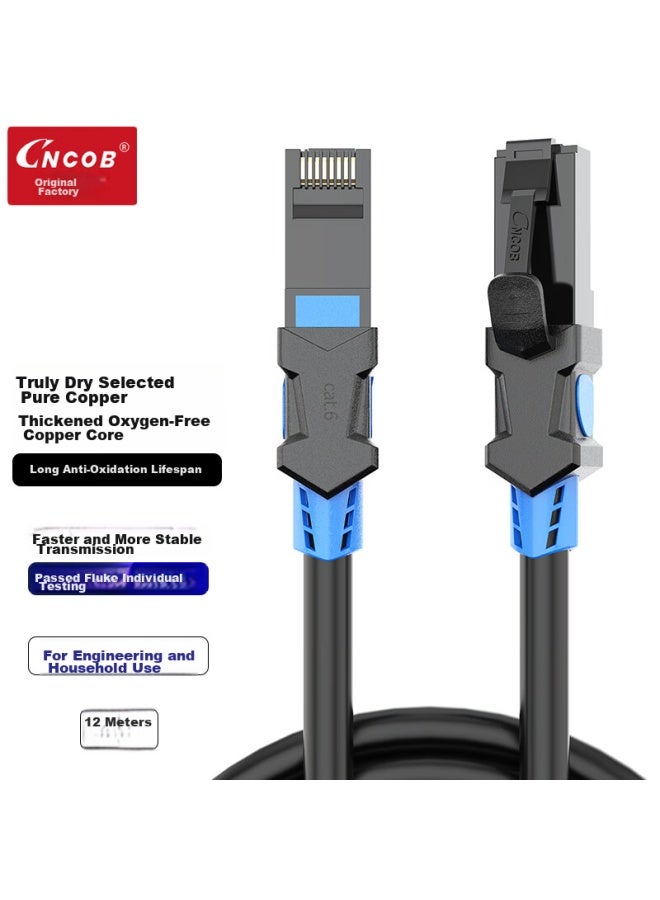Cncob Cat6 Ethernet Cable, Home Gigabit Unshielded 8-core Twisted Pair Patch Cord, For Computer Network, Broadband, Surveillance, Construction, 12 Meters - Image 1