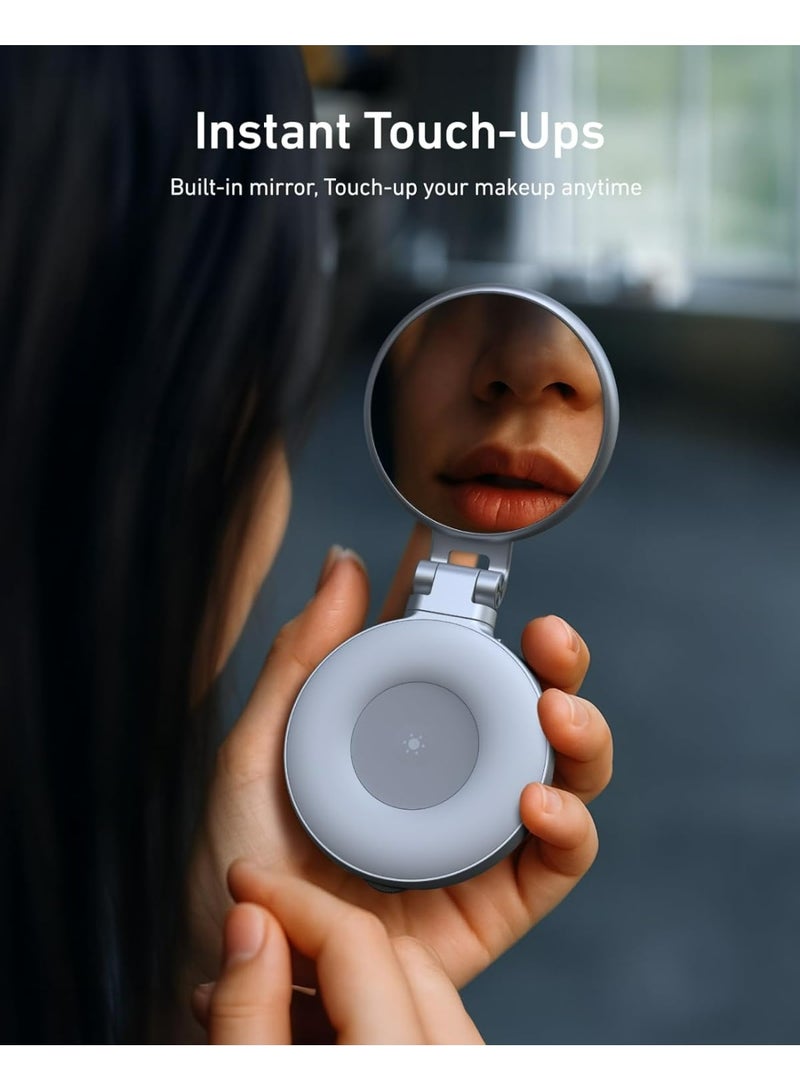 تيليسن C03 حلقة إضاءة سيلفي مغناطيسية للهواتف المحمولة مع مرآة وحامل قابل للتمديد وسطوع قابل للتعديل – متوافقة مع الهواتف الذكية - Image 2