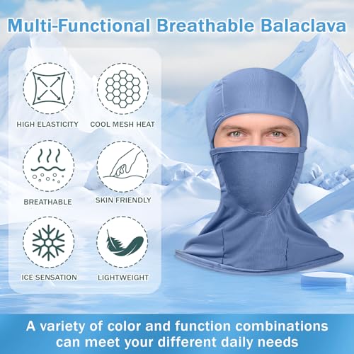 Cmonie 6 Packs Ski Mask Sun UV Protection Hood Breathable, Balaclava Face Mask for Men Women - Motorcycle Fish (6Pcs-Color Mix A, One size) - Image 5