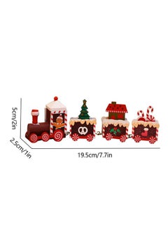 Generic Wooden Train Tree Ornament Colorful Décor with Snowflake, Snowman, Reindeer, Wooden houses, Kids Toy Gift Holiday Party Decorations Brown  - Image 3