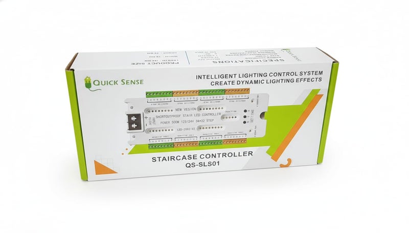 Quick Sense Staircase Sensor QS/SLS01/B | 12V DC PIR Motion Detection | Sequential LED Stair Lighting Controller | 16-Step Automation | Entry/Exit Sensor Module | Indoor Safety Lighting - Image 2