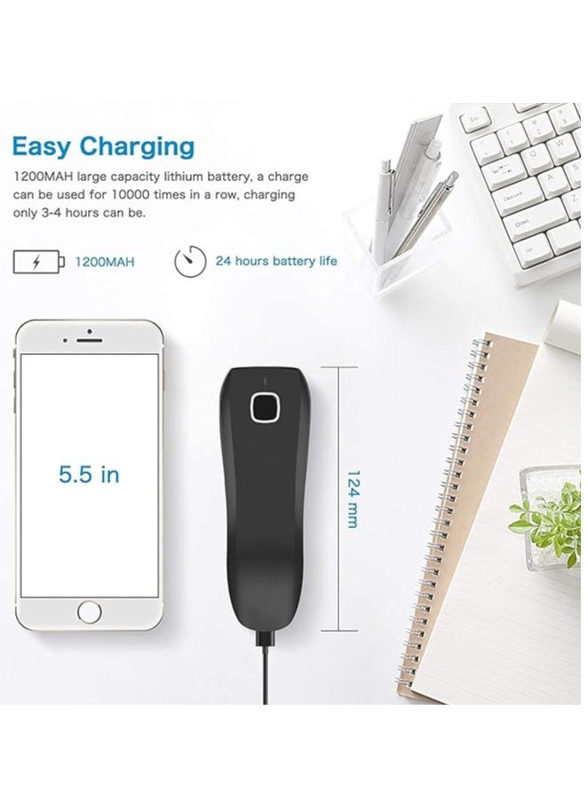 Generic - QR Code Scanner, Mini Barcode Scanner Bluetooth Compatible, Small Portable USB 1D 2D Bar Code Scanner for Inventory, 2.4G Cordless Image Reader for Tablet iPhone iPad Android iOS PC POS - C750 - Image 1