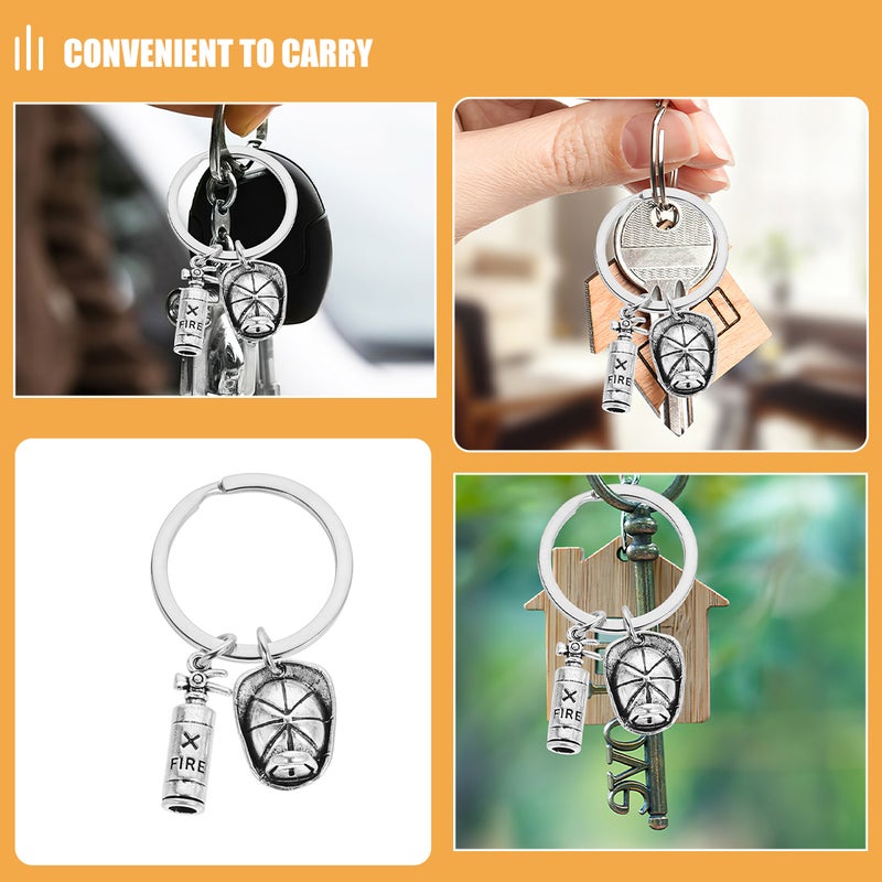 📦 مجموعة مفاتيح رجال إطفاء متينة من سبيكة الزنك تصميم عملي لهواة الإطفاء - Image 3