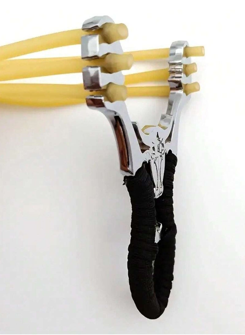 Ultra-Powerful Alloy Steel Slingshot with Titanium Alloy Sight, High-Elastic Bands, and Ergonomic Grip for Hunting, Shooting, and Competitions