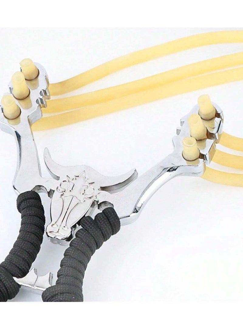 Ultra-Powerful Alloy Steel Slingshot with Titanium Alloy Sight, High-Elastic Bands, and Ergonomic Grip for Hunting, Shooting, and Competitions