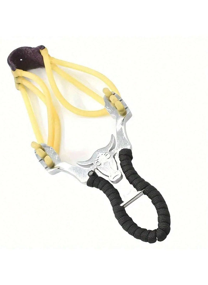 Ultra-Powerful Alloy Steel Slingshot with Titanium Alloy Sight, High-Elastic Bands, and Ergonomic Grip for Hunting, Shooting, and Competitions