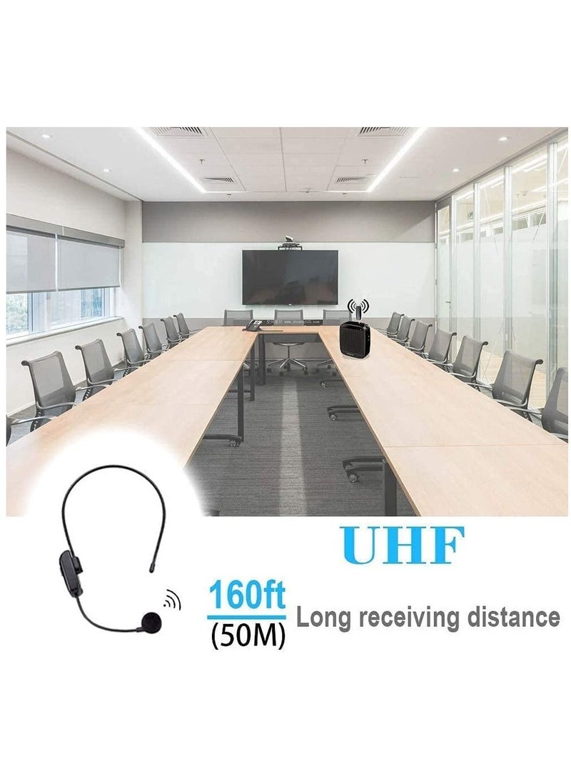 سماعة رأس ميكروفون لاسلكية، ميكروفون لاسلكي UHF وسماعة محمولة 2 في 1، مجال 165 قدم لمكبر الصوت، مكبرات الصوت في المسرح، المعلمين، مرشدي الرحلات، مدربي اللياقة البدنية - Image 3