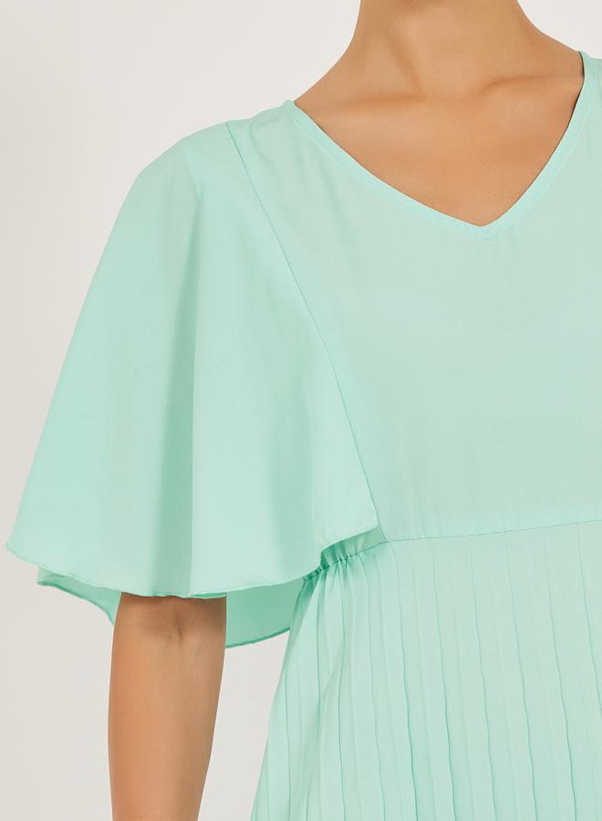 Styli Pleated Cape Midi Dress - Image 4