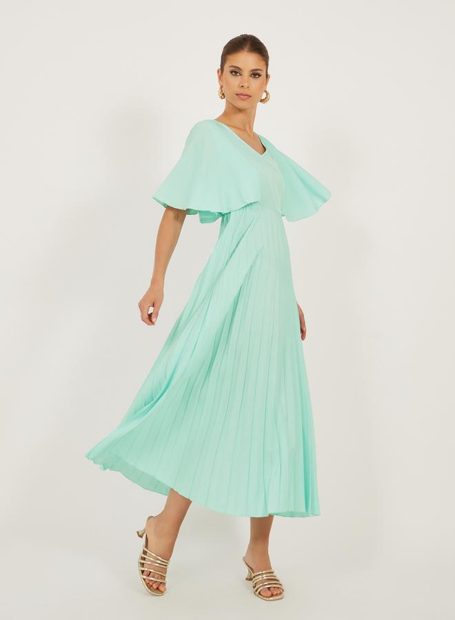 Styli Pleated Cape Midi Dress - Image 1