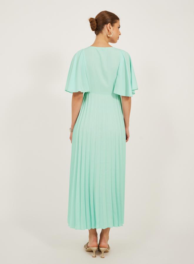 Styli Pleated Cape Midi Dress - Image 5