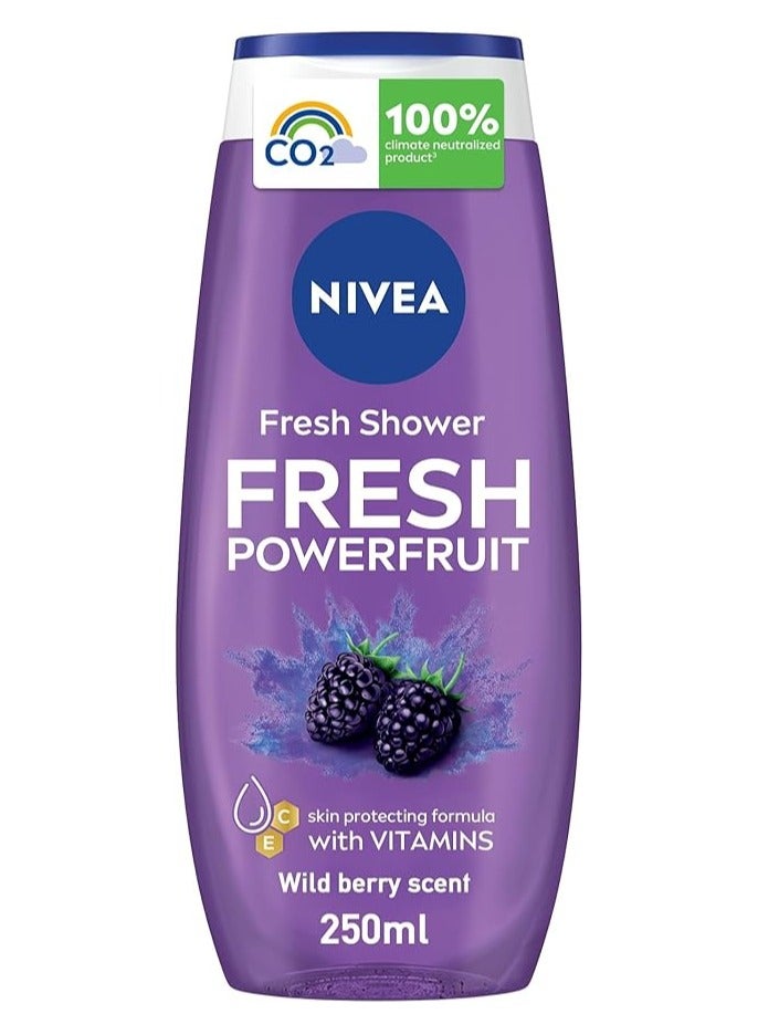 Nivea جل استحمام فواكه الطاقة الطازجة، رائحة التوت البري، 250 مل